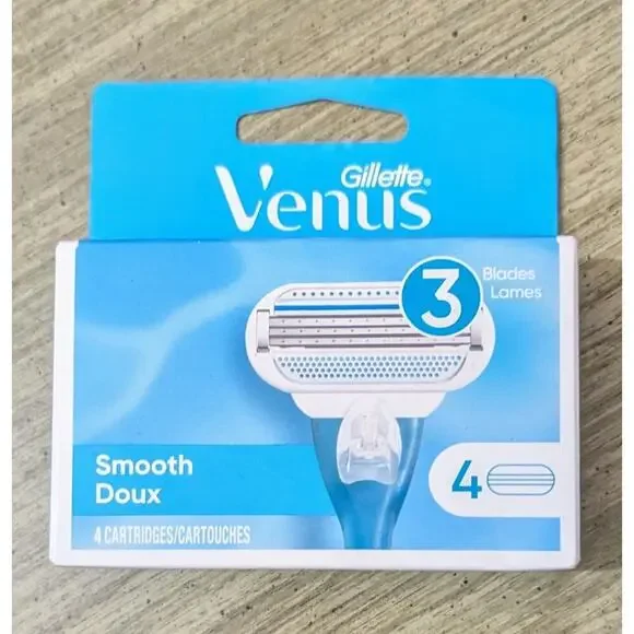 Venus Smooth Women's Razor Blade Refills - 4 Count 2 Pack - 8 Refills Total - Picture 2 of 7